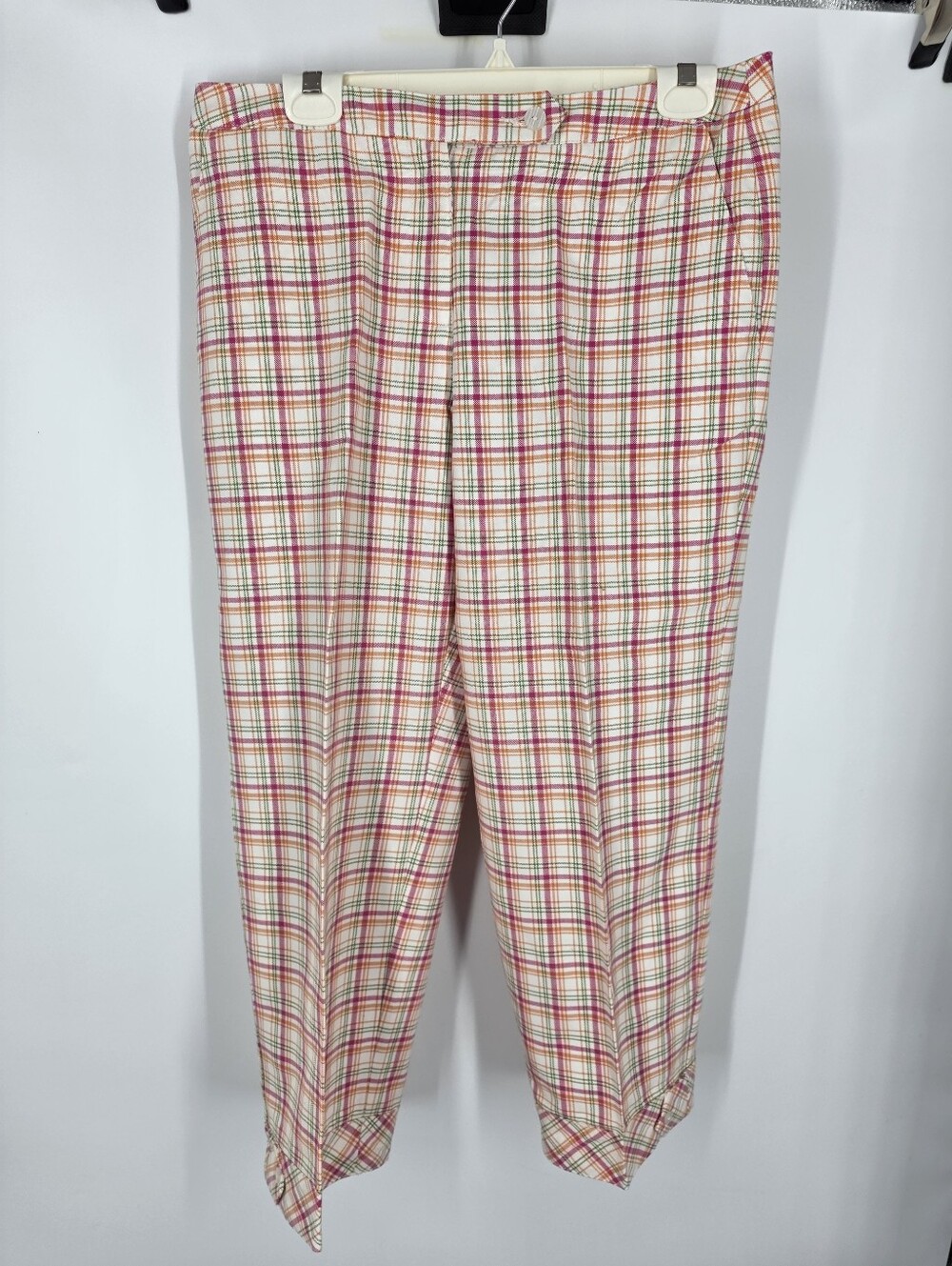 ST AUMONT Pink Orange Plaid Golf Pants Cuffed Size 10